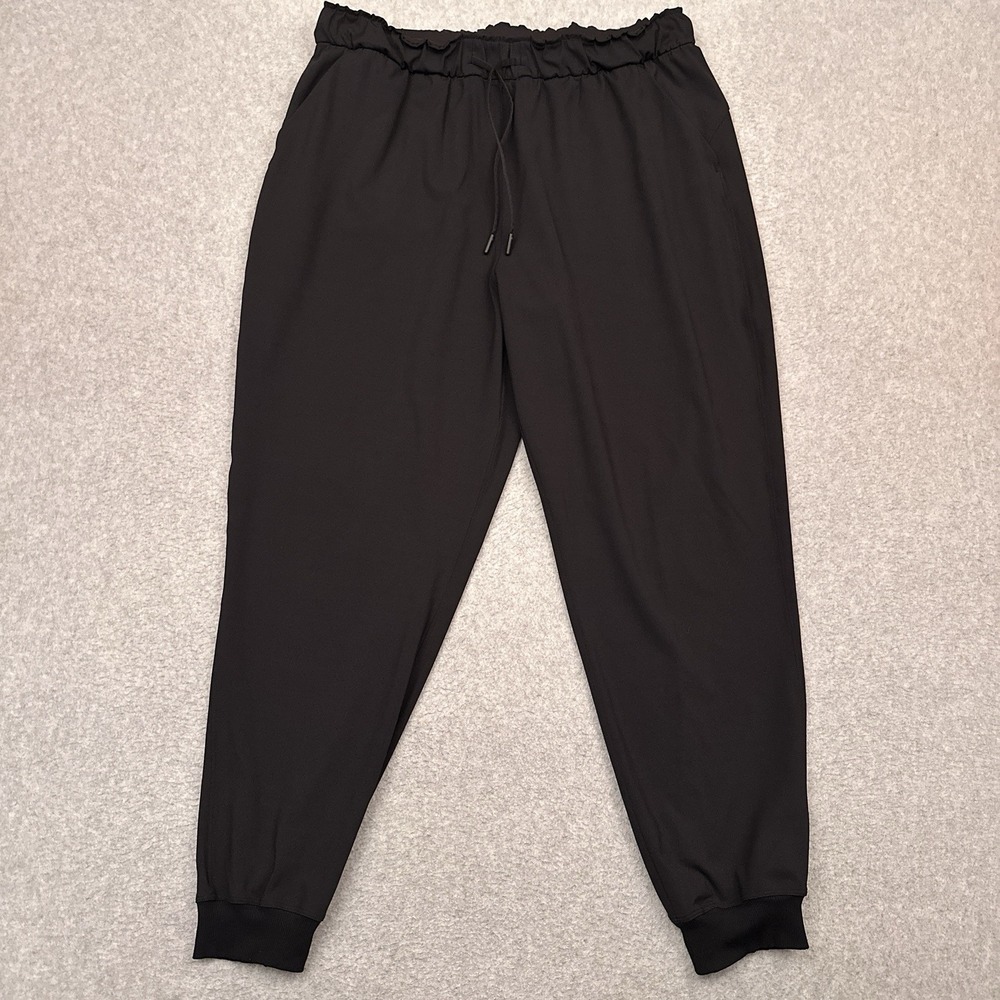 Lululemon Keep Moving Joggers Womens 14 Black Stretch Drawstring Gym W5CV4S - Picture 1 of 10